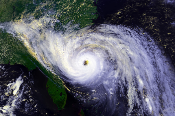 Hurricane Hugo approaches the South Carolina coast in this satellite photo taken on September 21, 1989. (Photo credit: NOAA)